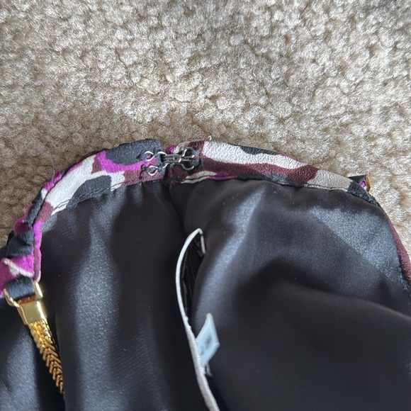 Trina Turk Purple Pleated Gold Chain Strap Tank Top – Size Large - Picture 7 of 12